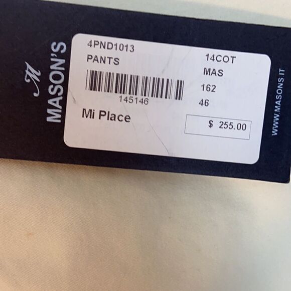 Mason’s Forte Dei Marmi Chino Pants In Satin Slim Size 46/ US 10 - Picture 11 of 15